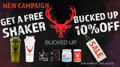 【特別キャンペーン】BUCKEDUP製品が10%オフ、さらにシェイカーボトルをプレゼント🎁