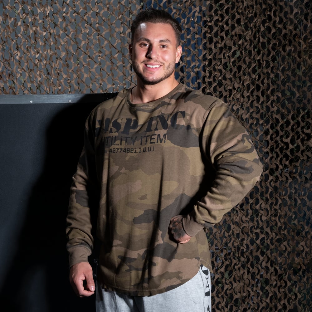 GASP Thermal gym sweater Green Camoprint