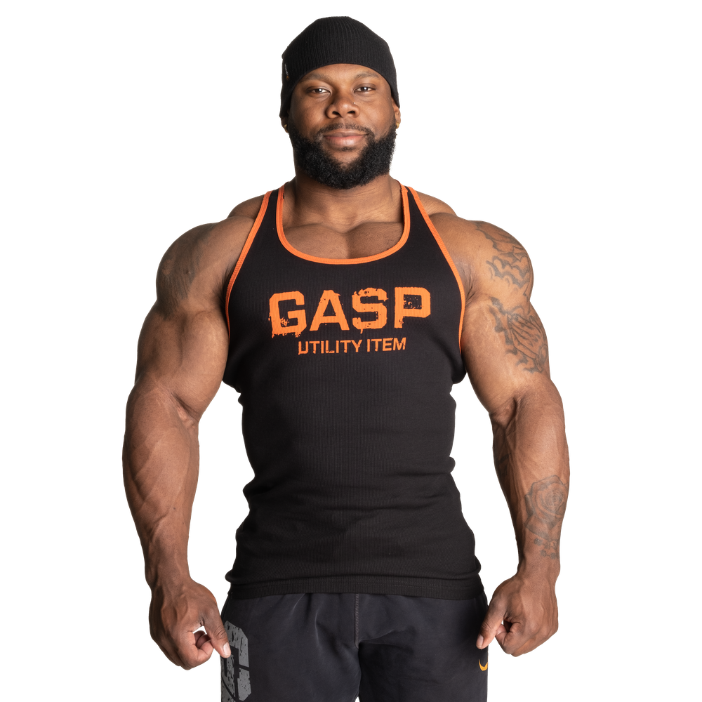 GASP Ribbed T-back Black/Flame