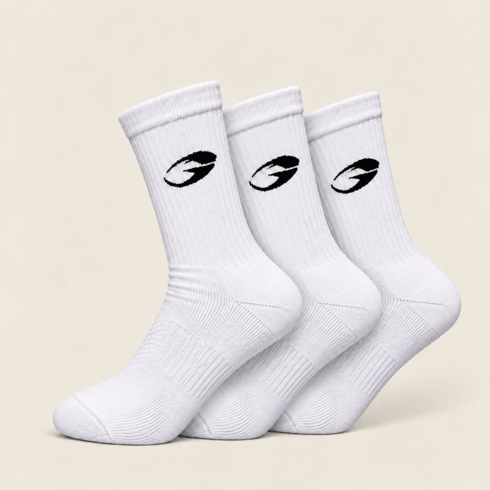 GASP Crew Socks 3-pack White