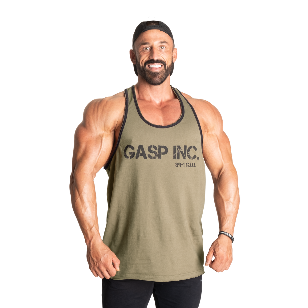 GASP Division Jersey Tank Washed Green