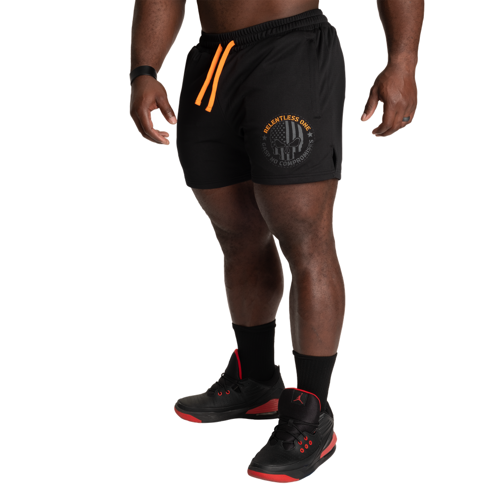 GASP R1 Mesh Shorts 4" Black/Orange