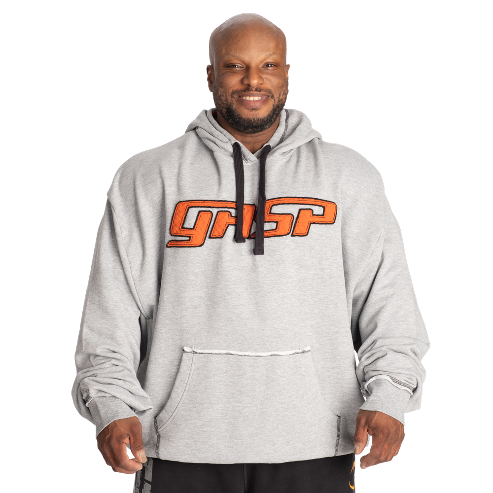 GASP Hood Sweater Light grey melange/flame