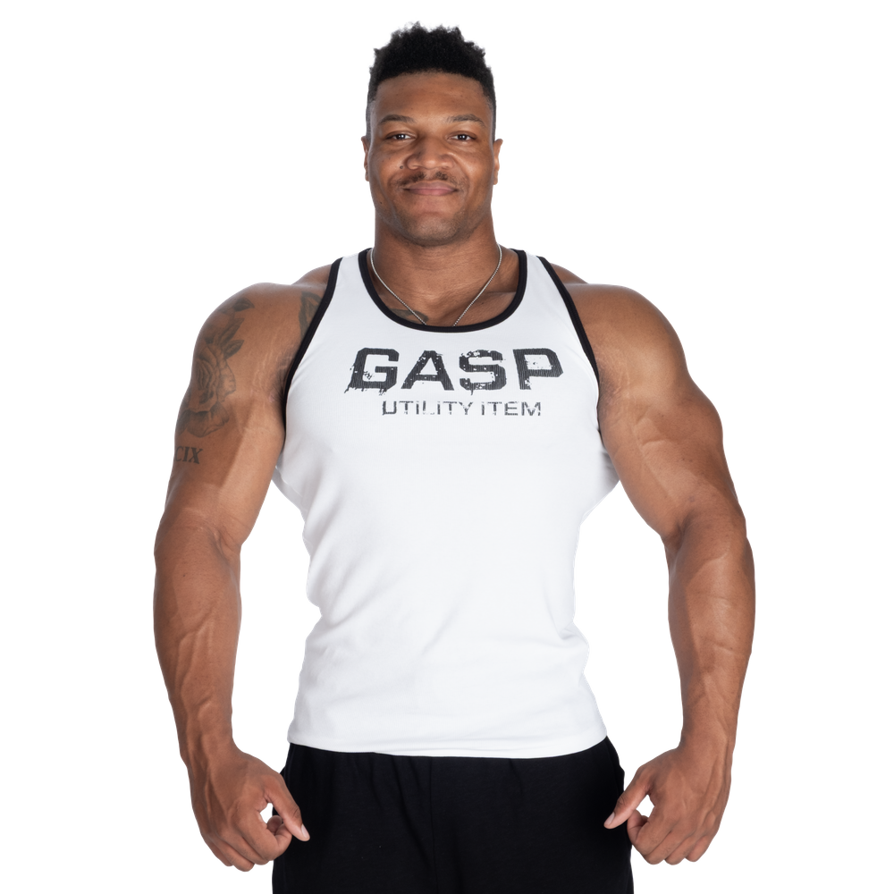 GASP Ribbed T-back White