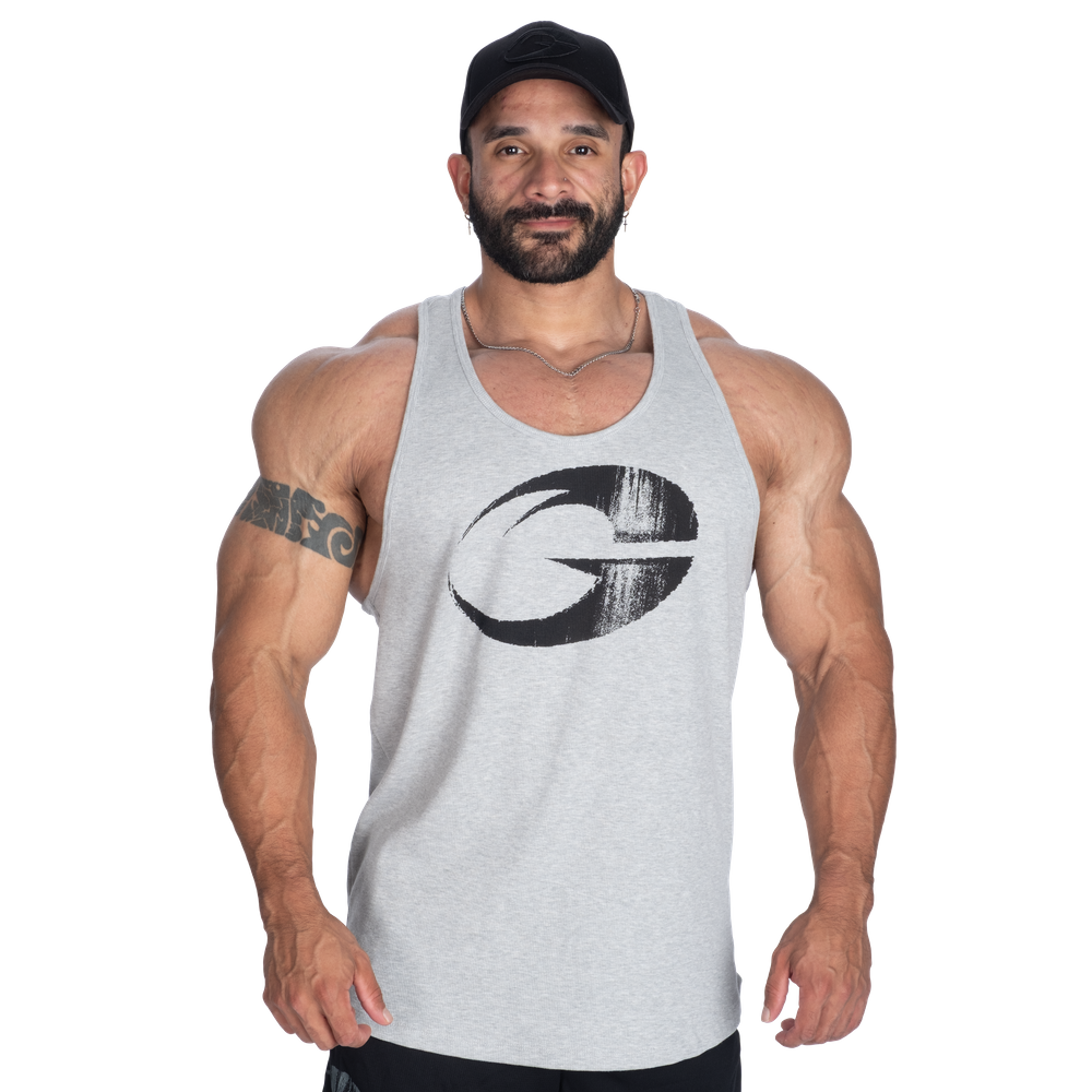 GASP Rib Essential T-Back Grey Melange
