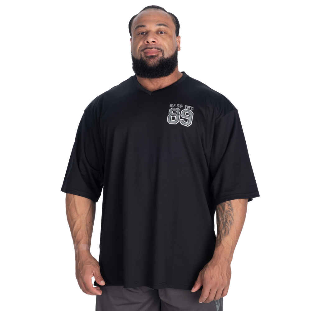 GASP V-Neck Mesh Iron Tee Black