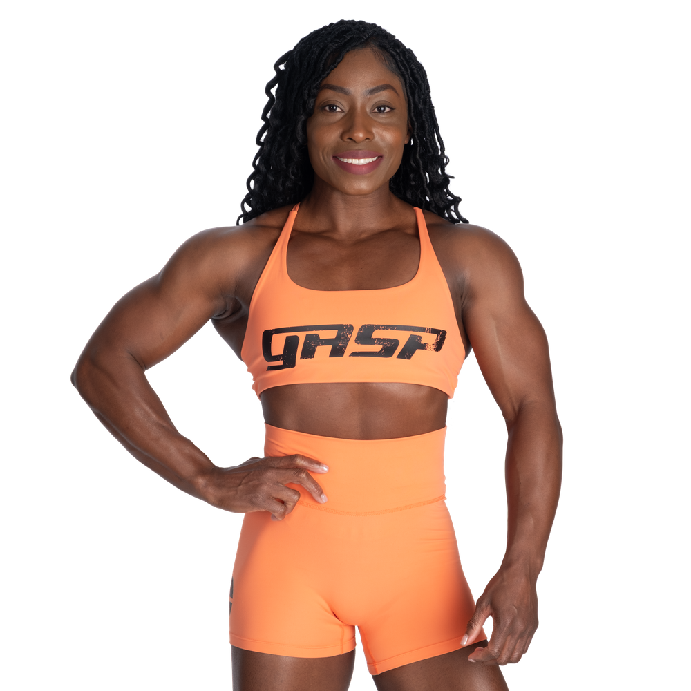 GASP Strappy Bra Coral Orange