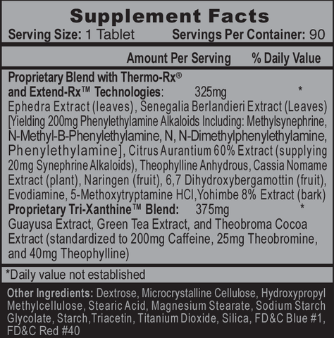 Lipodrene Hardcore With Ephedra リポドレンハードコア