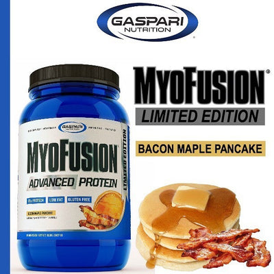 Limited Edition Myofusion Advanced in stock! Maple Bacon Pancake/ Chocolate Hazelnut/ Caramel Pretzel!