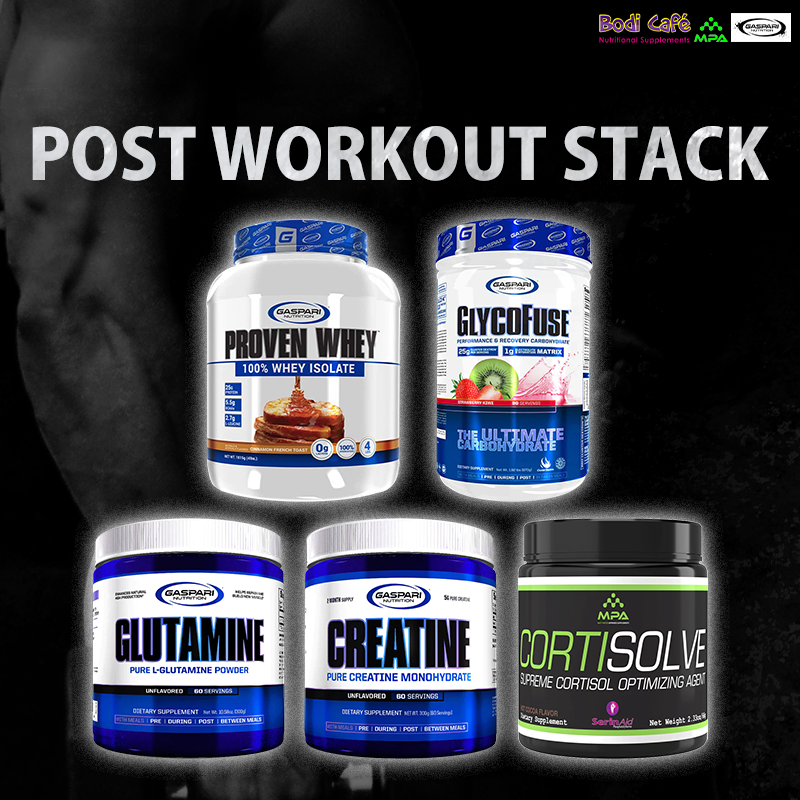 Post Workout Stack - Proven Whey / Glycofuse / Glutamine / Creatine / Cortisolve