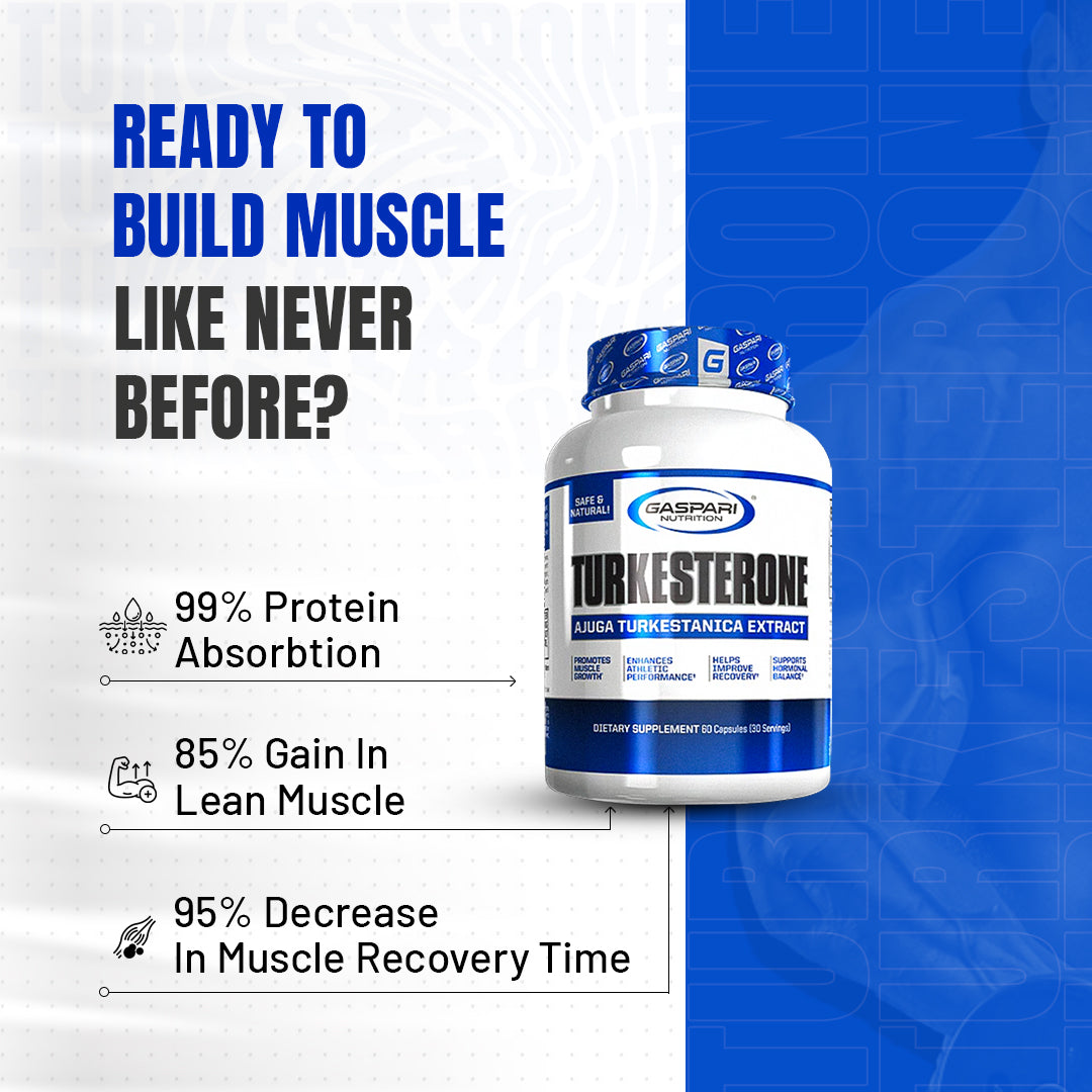 Turkesterone 60 Capsules Supplement with Ajuga Turkestanica Extract - Gaspari Nutrition