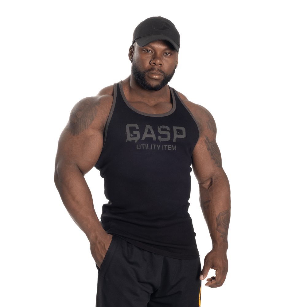 GASP Ribbed T-back Black