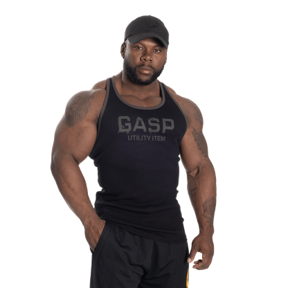 GASP Ribbed T-back Black
