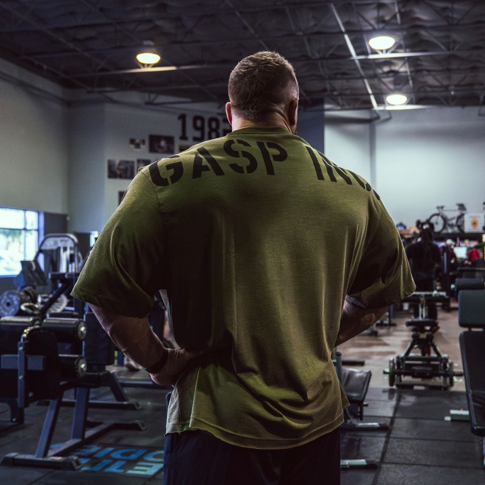 GASP Division Iron Tee Army Green Melange