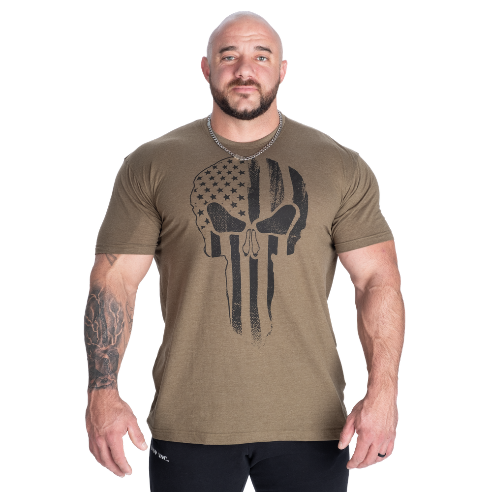 GASP Skull Standard Tee Army Green Melange