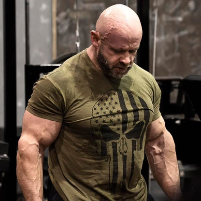 GASP Skull Standard Tee Army Green Melange