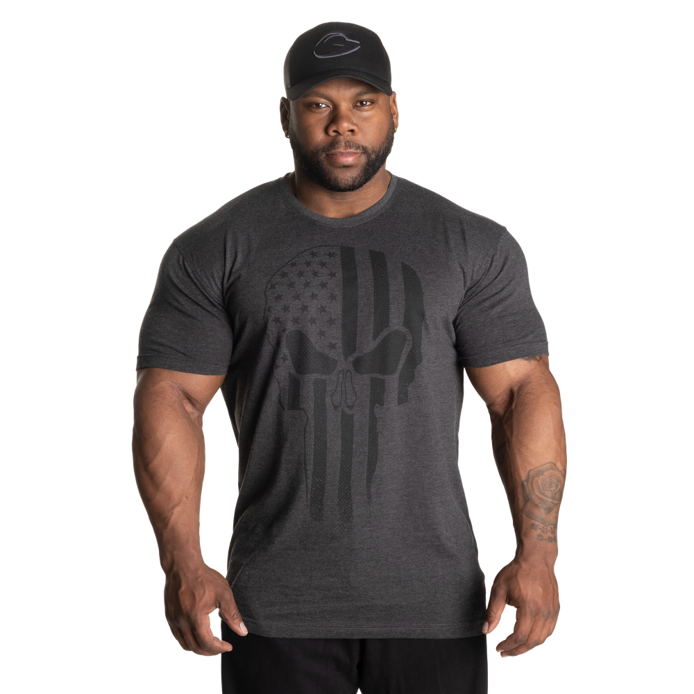 GASP Skull Standard Tee Dark Grey Melange