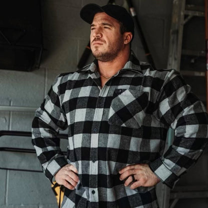 GASP Heavy Flannel Shirt Grey/Black