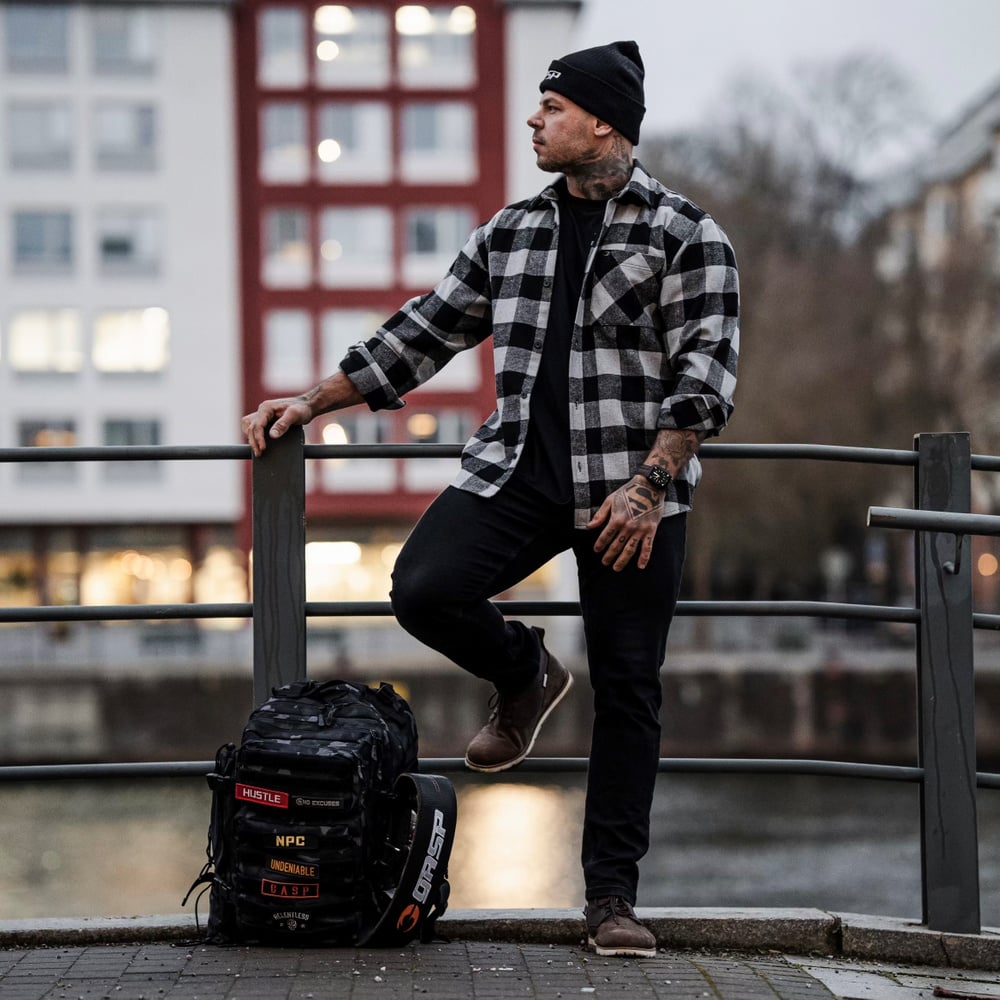 GASP Heavy Flannel Shirt Grey/Black