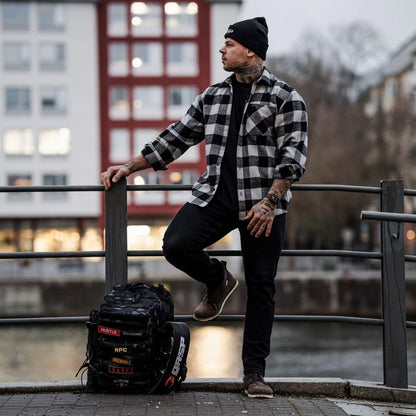 GASP Heavy Flannel Shirt Grey/Black