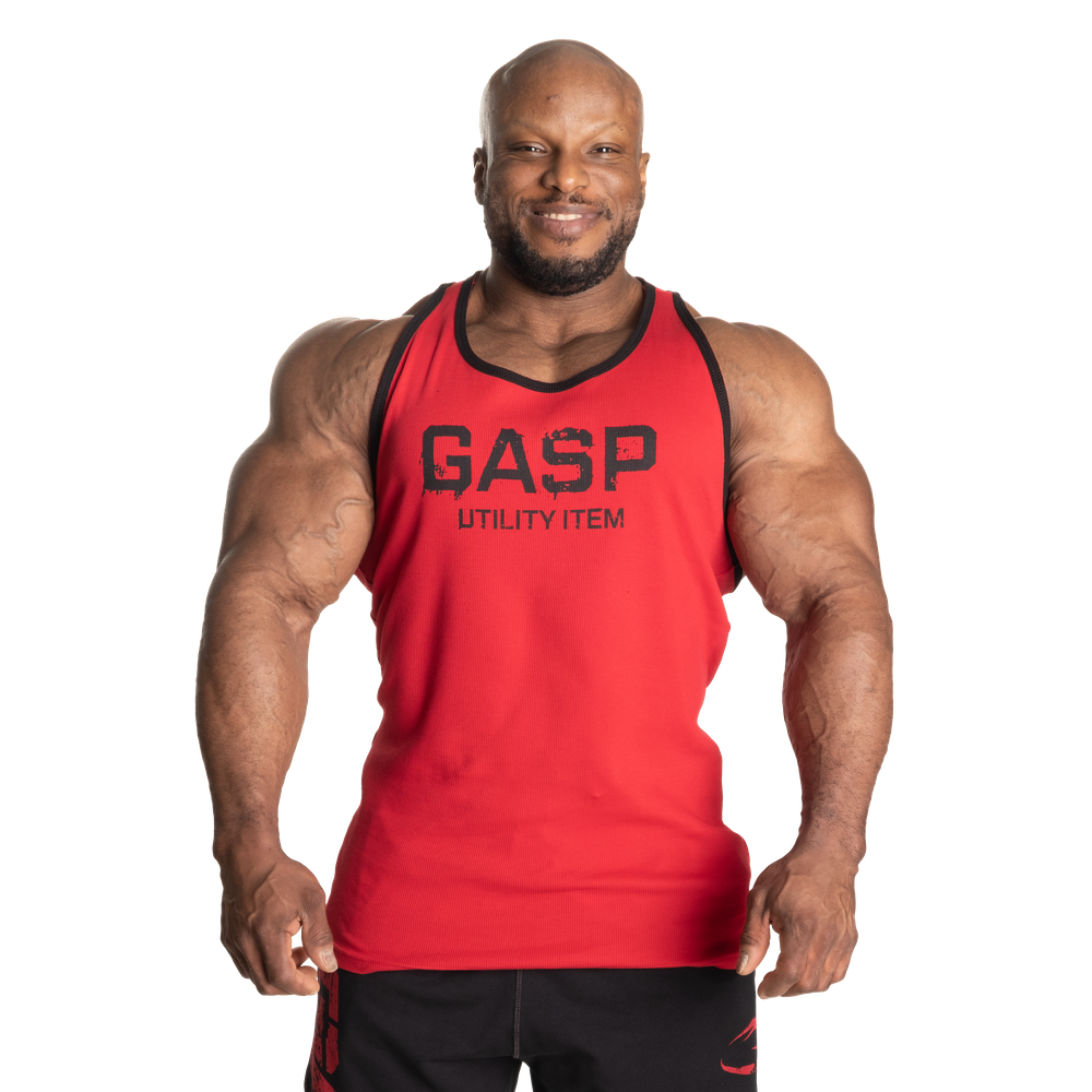 GASP Ribbed T-back Chili Red