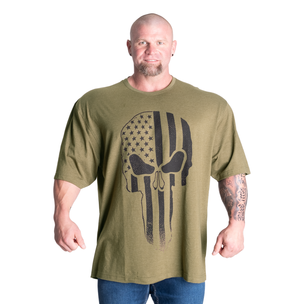 GASP Skull Division Iron Tee Army Green Melange