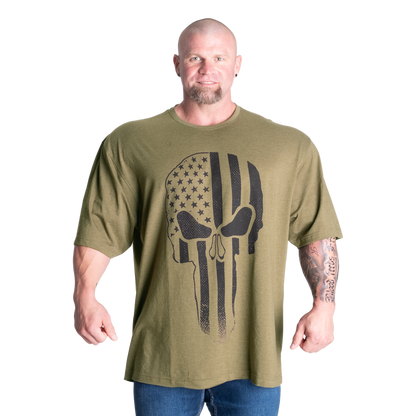 GASP Skull Division Iron Tee Army Green Melange