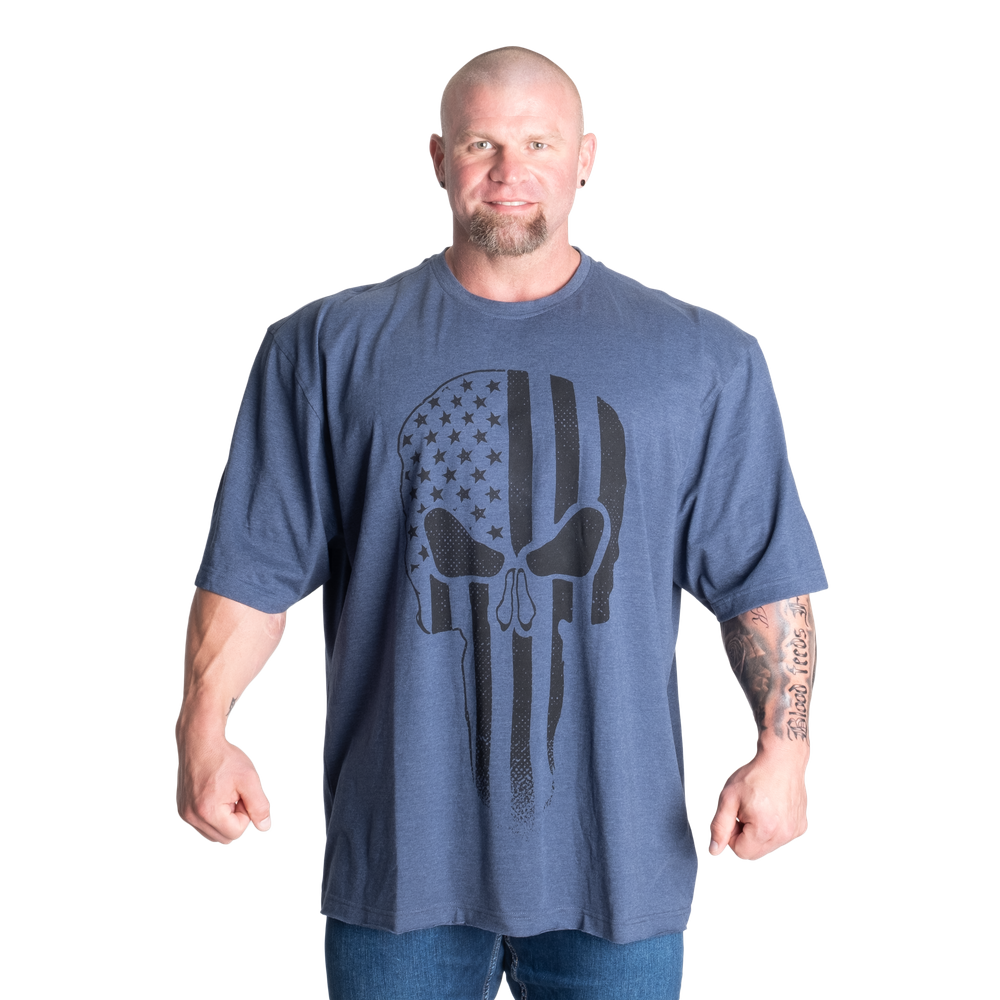 GASP Skull Division Iron Tee Sky Blue Melange
