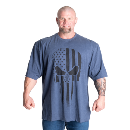 GASP Skull Division Iron Tee Sky Blue Melange