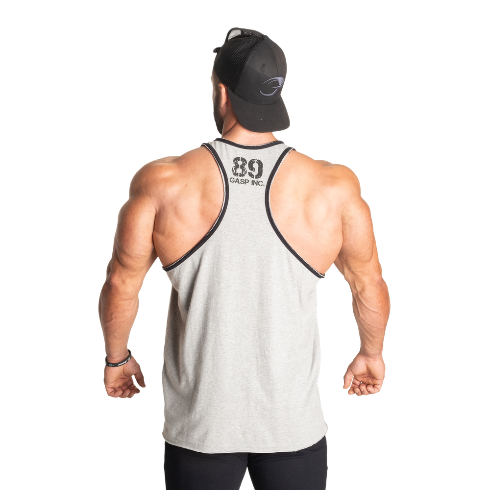 GASP Division Jersey Tank Greymelange/Black