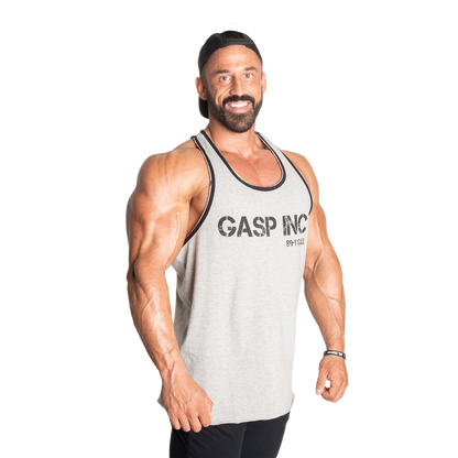 GASP Division Jersey Tank Greymelange/Black