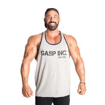 GASP Division Jersey Tank Greymelange/Black