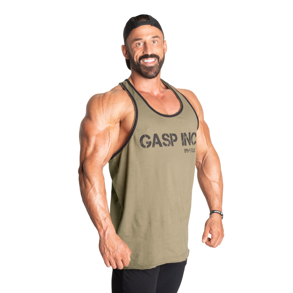 GASP Division Jersey Tank Washed Green