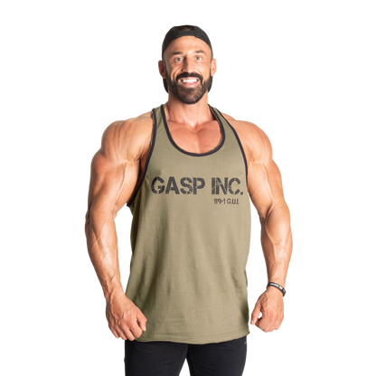 GASP Division Jersey Tank Washed Green