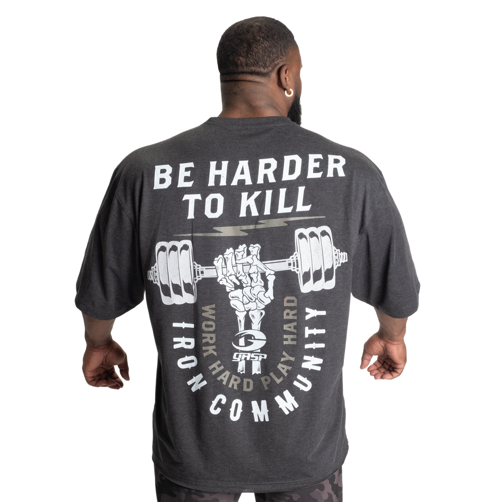 GASP Harder To Kill Iron Tee Dark Grey Melange