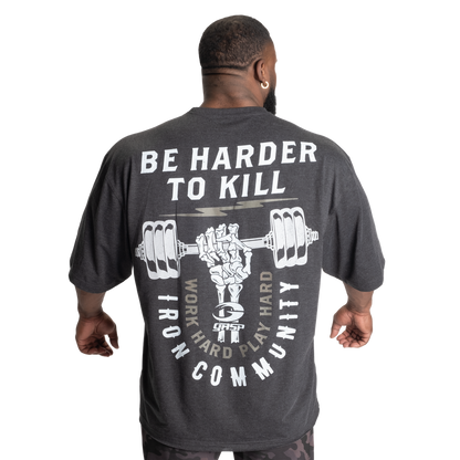 GASP Harder To Kill Iron Tee Dark Grey Melange
