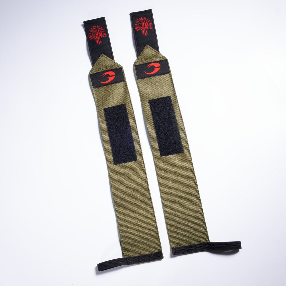 GASP Hardcore Wrist Wraps 18 Inch Green/Red