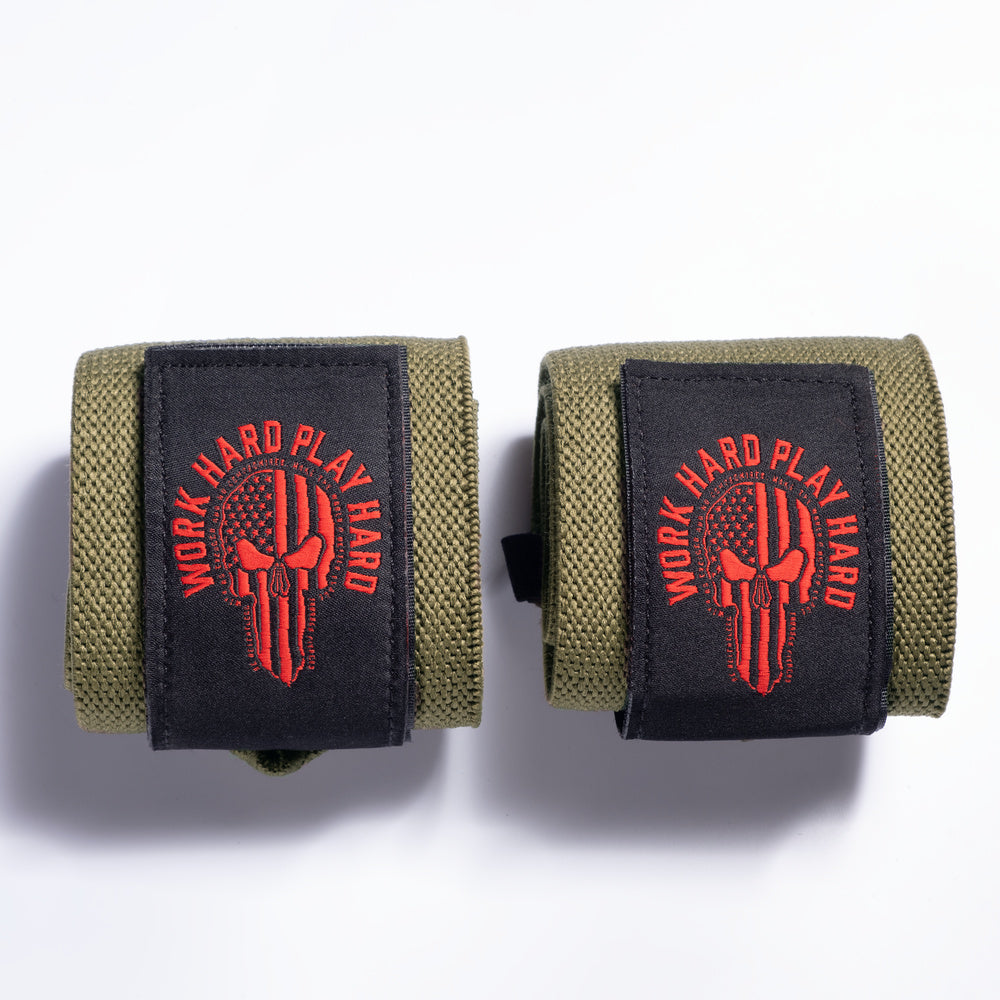 GASP Hardcore Wrist Wraps 18 Inch Green/Red