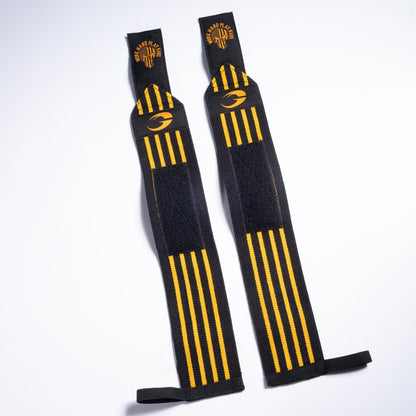 GASP Hardcore Wrist Wraps 18 Inch Black/Yellow