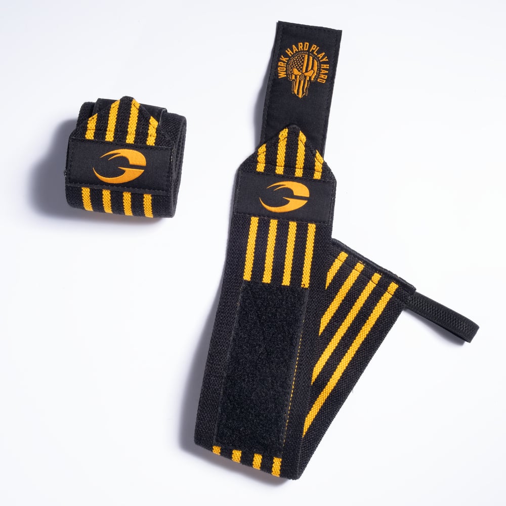 GASP Hardcore Wrist Wraps 18 Inch Black/Yellow