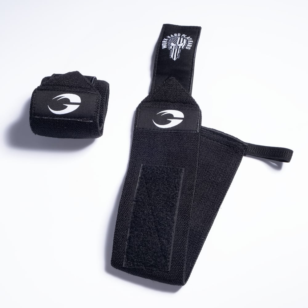 GASP Hardcore Wrist Wraps 18 Inch Black/White