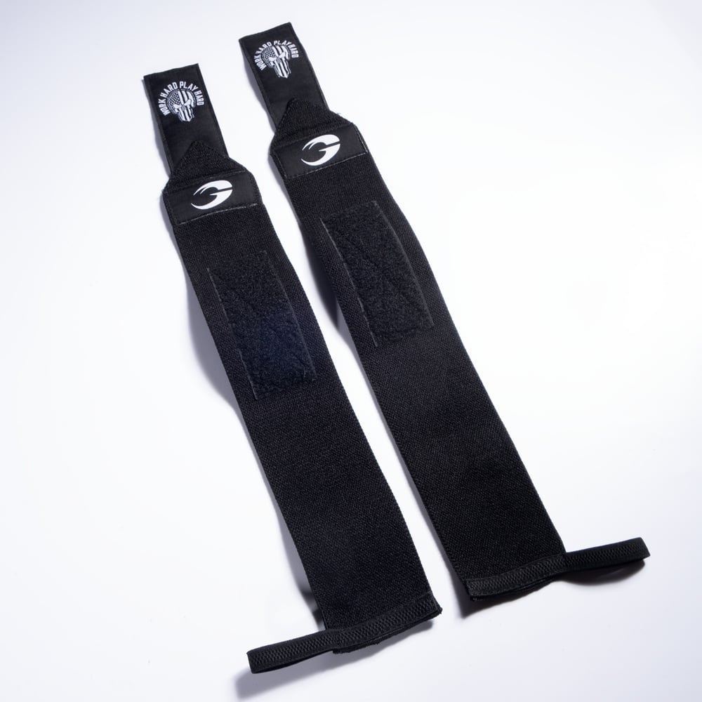 GASP Hardcore Wrist Wraps 18 Inch Black/White