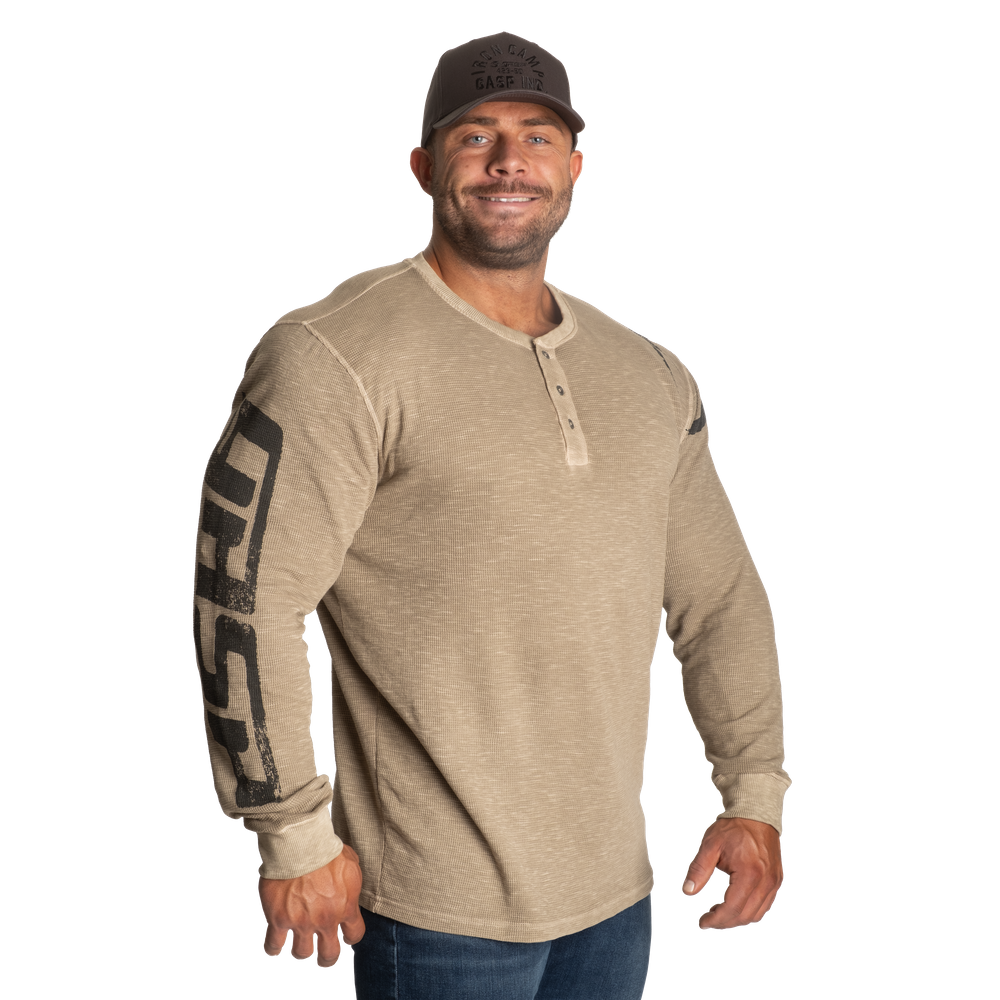 GASP Thermal Henley Washed Desert