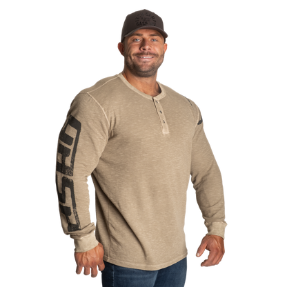 GASP Thermal Henley Washed Desert