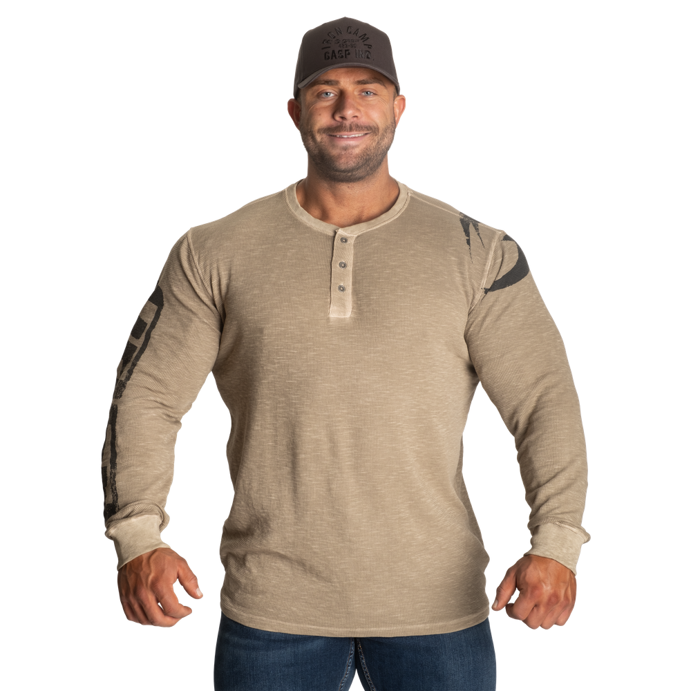 GASP Thermal Henley Washed Desert