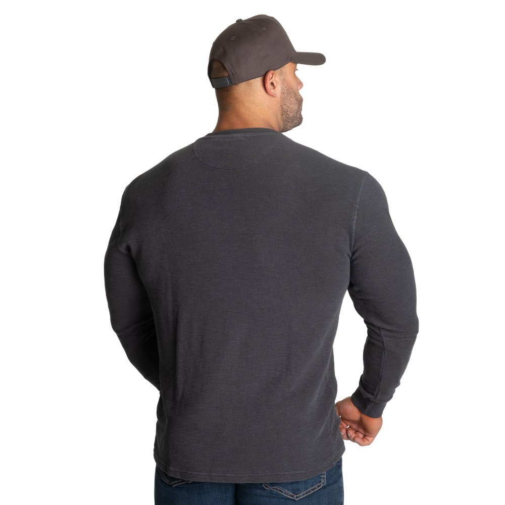 GASP Thermal Henley Washed Anthracite
