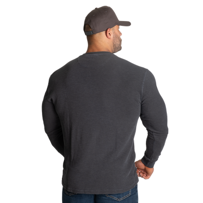 GASP Thermal Henley Washed Anthracite