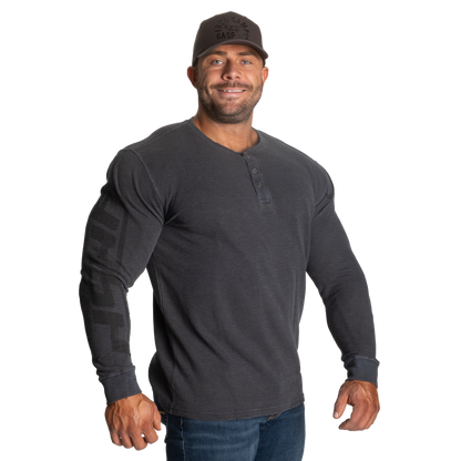 GASP Thermal Henley Washed Anthracite