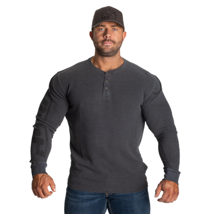 GASP Thermal Henley Washed Anthracite