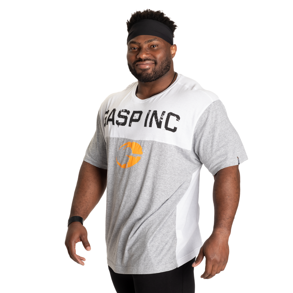 GASP Two Color Original Tee Light Grey Mel/White